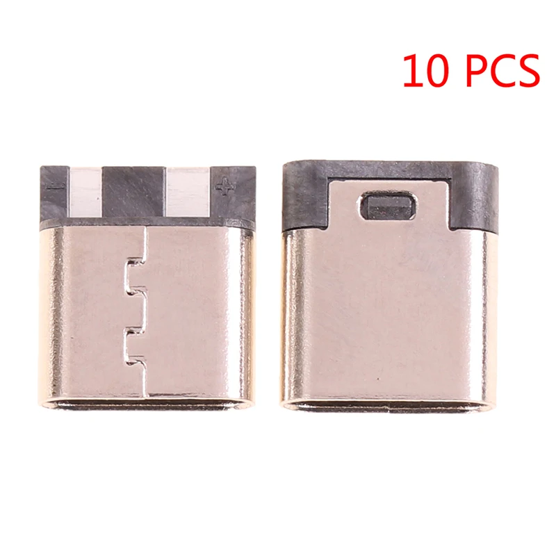 10 PCS Type-C 2pin Soldering Female 3A High Current Socket USB Connector