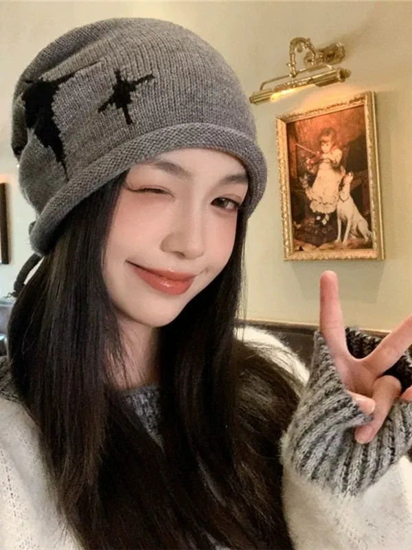 women's-winter-warm-knit-cap-large-head-size-ear-protection-face-slimming-trendy-fashion-hat-versatile-adjustable-round-top