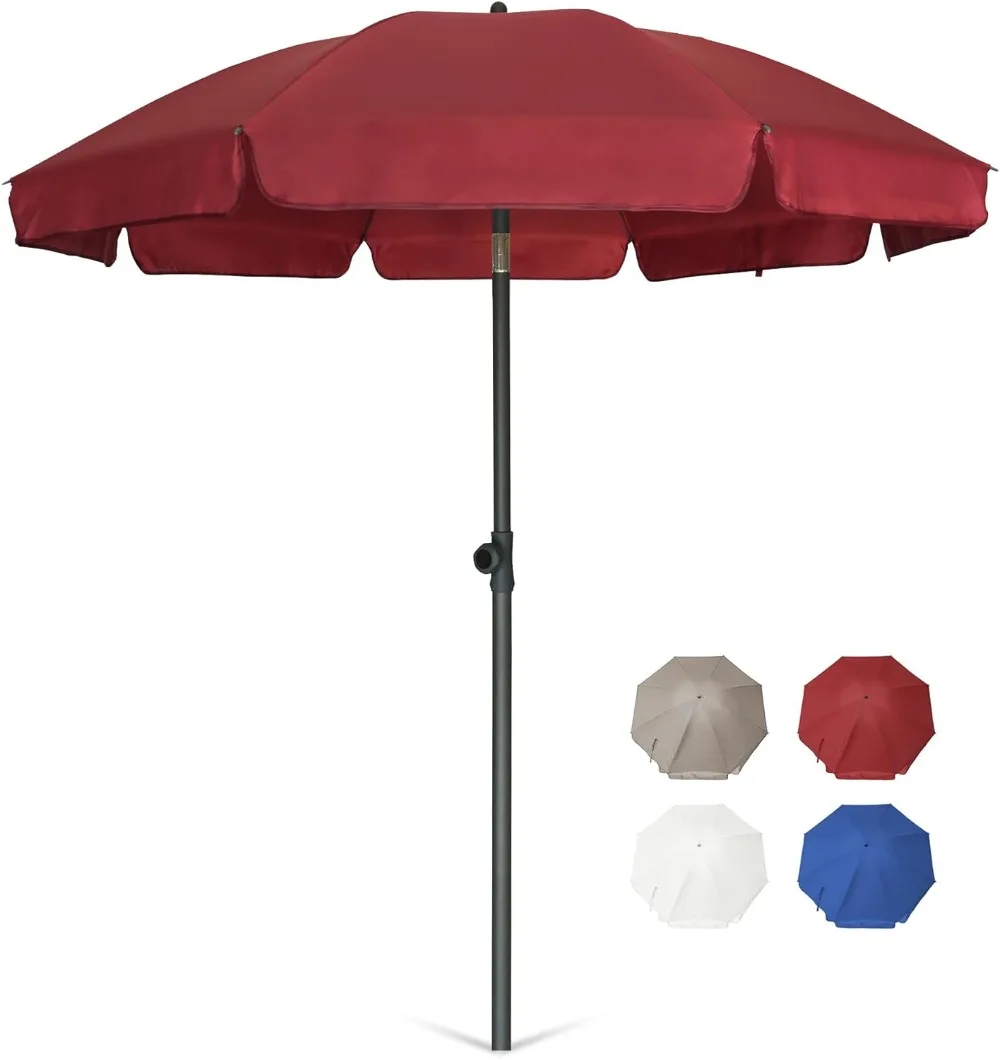 

AMMSUN Patio Umbrella 6.5 ft Market Table Umbrella Tilt Steel Pole UPF50+ Protection, Great for Outdoor Garden Backyard