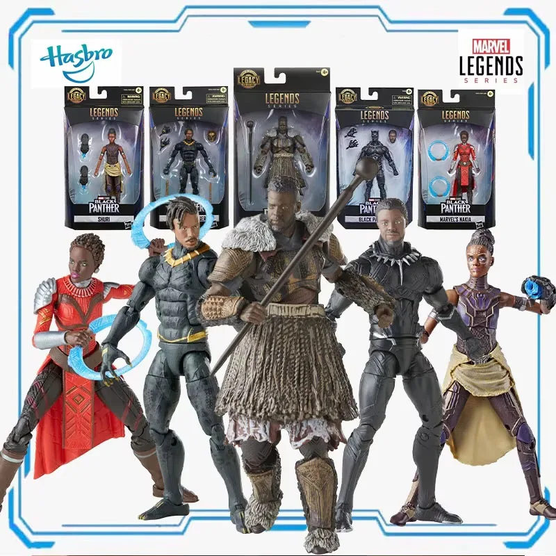 HASBRO Original Marvel Legends Legacy Series M'BAKU Black Panther Nakia Shuri Anime Figure Toys Model Ornaments Gift for Boys