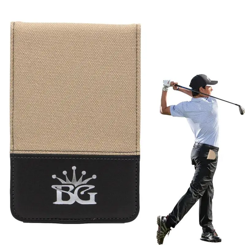 Score Card Holder Golf PU Leather Golf Scorecard Soft Score Book Portable Golf Yardage Book Cover Elastic Band Golf Card Holder