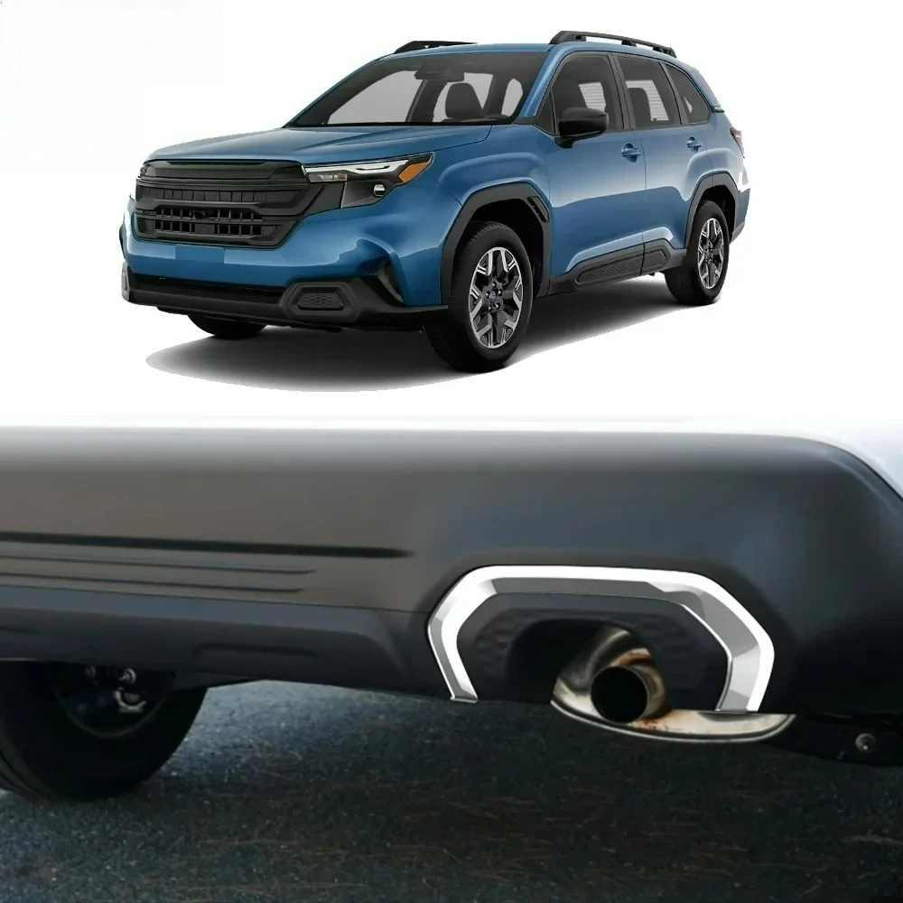 

For Subaru Forester 2024 2025 ABS black Accessories Front rear Bumper Fog Light foglight lamp cover Trim Fog light Bezel cover