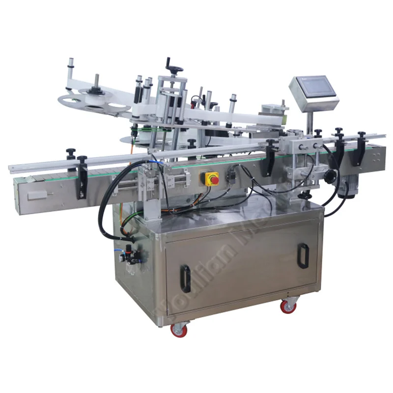 MT-550N New Automatic Label Applicator Machine Red Wine Glass Bottle Sticker Bottle Neck Three Sides Labeling Machine