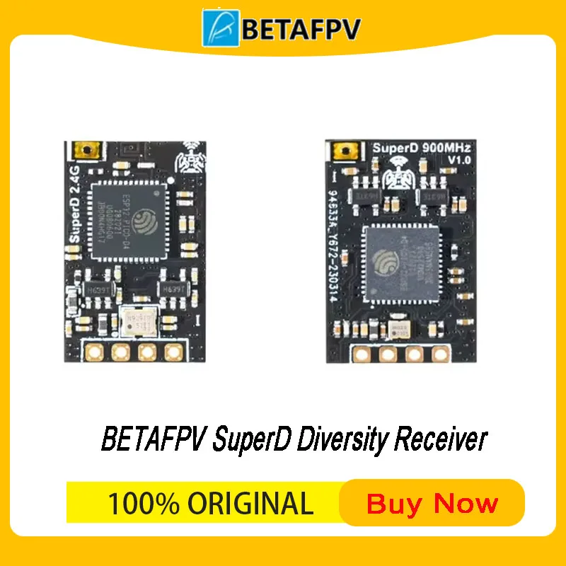 BETAFPV SuperD ELRS Diversity RX 2.4G/915MHz Dual Antenna 1.2g TCXO Long Range for FPV Drone Fixed Wing