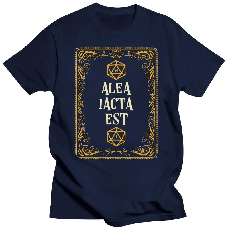 Alea Iacta Est The Die Is Cast D20 Dice T Shirt Unique Character Funny Tee Shirt Spring O-Neck Famous Solid Color Shirt