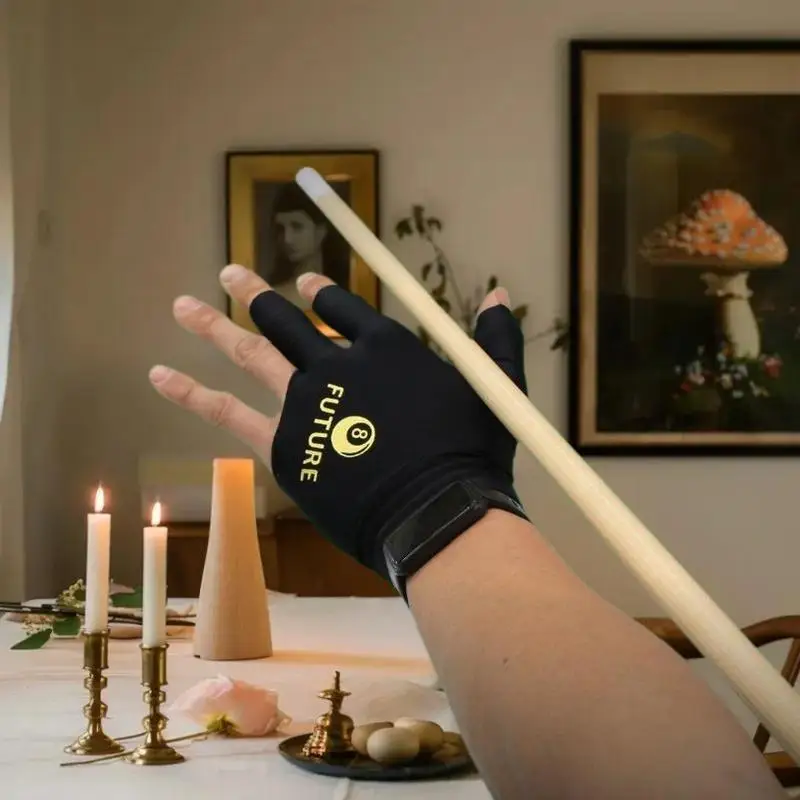 

Pro-Use 1 шт. левая бильярдная перчатка, нескользящая силиконовая, эластичная и дышащая, снаряжение для снукера с 3 пальцами