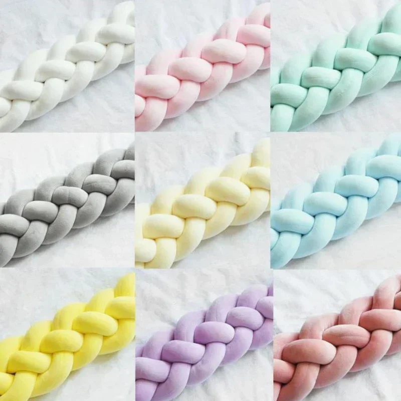 1.5M Baby Bumper Bed Braid Knot Pillow Cushion Bumper for Infant Crib Protector Cot Bumper Room Decor Crib Bedding Set 150cm*8cm