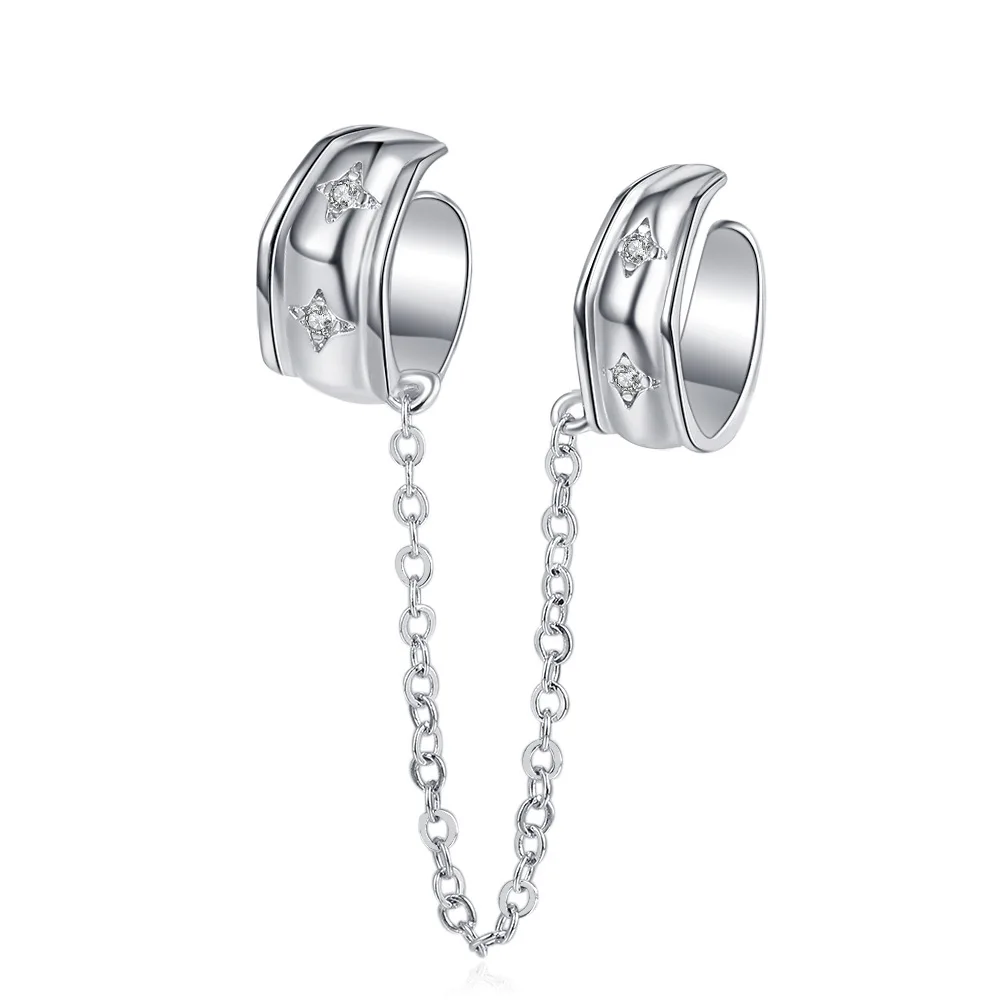 

Зажим для ушей из стерлингового серебра 925 пробы, длинная цепочка, женские модные простые серьги, ювелирные изделия на день рождения, свадьбу, годовщину, подарок