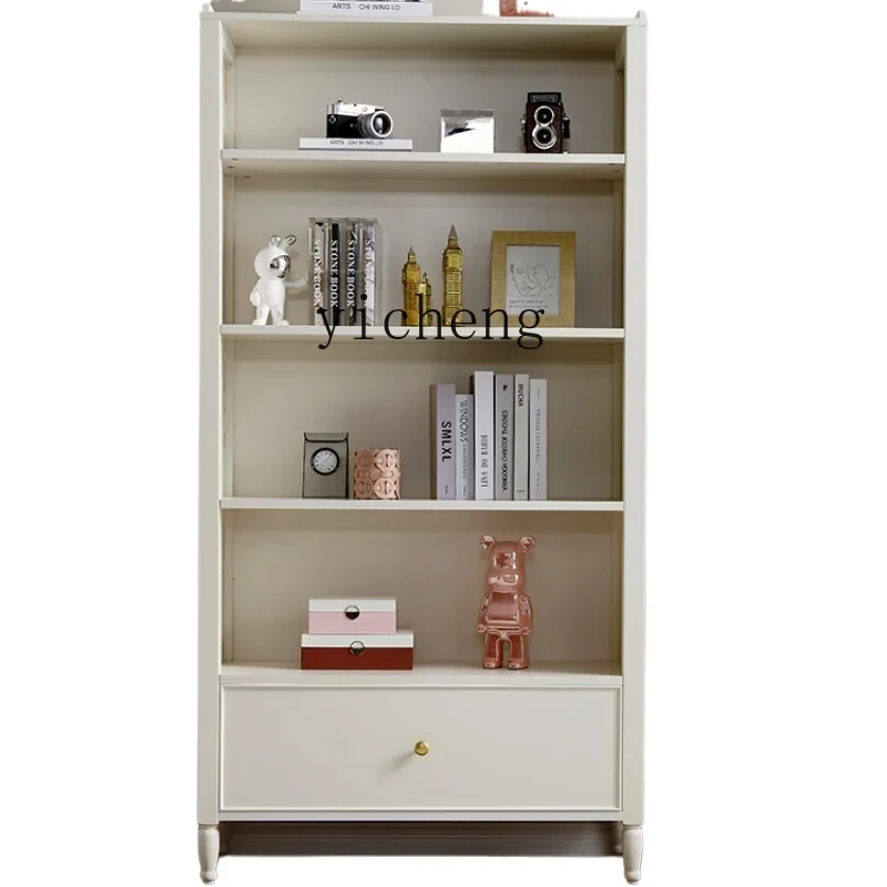 

ZF Solid Wood Bookcase Simple Study Storage Multi-Layer White Bookcase Children's Bookcase Storage Cabinet