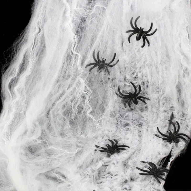 شبكة عنكبوت مرنة للهالوين مع رعب عنكبوت مسكون منزل ساحة ترتيب المشهد حفلة الهالوين دعائم زخرفية صناعية 2025