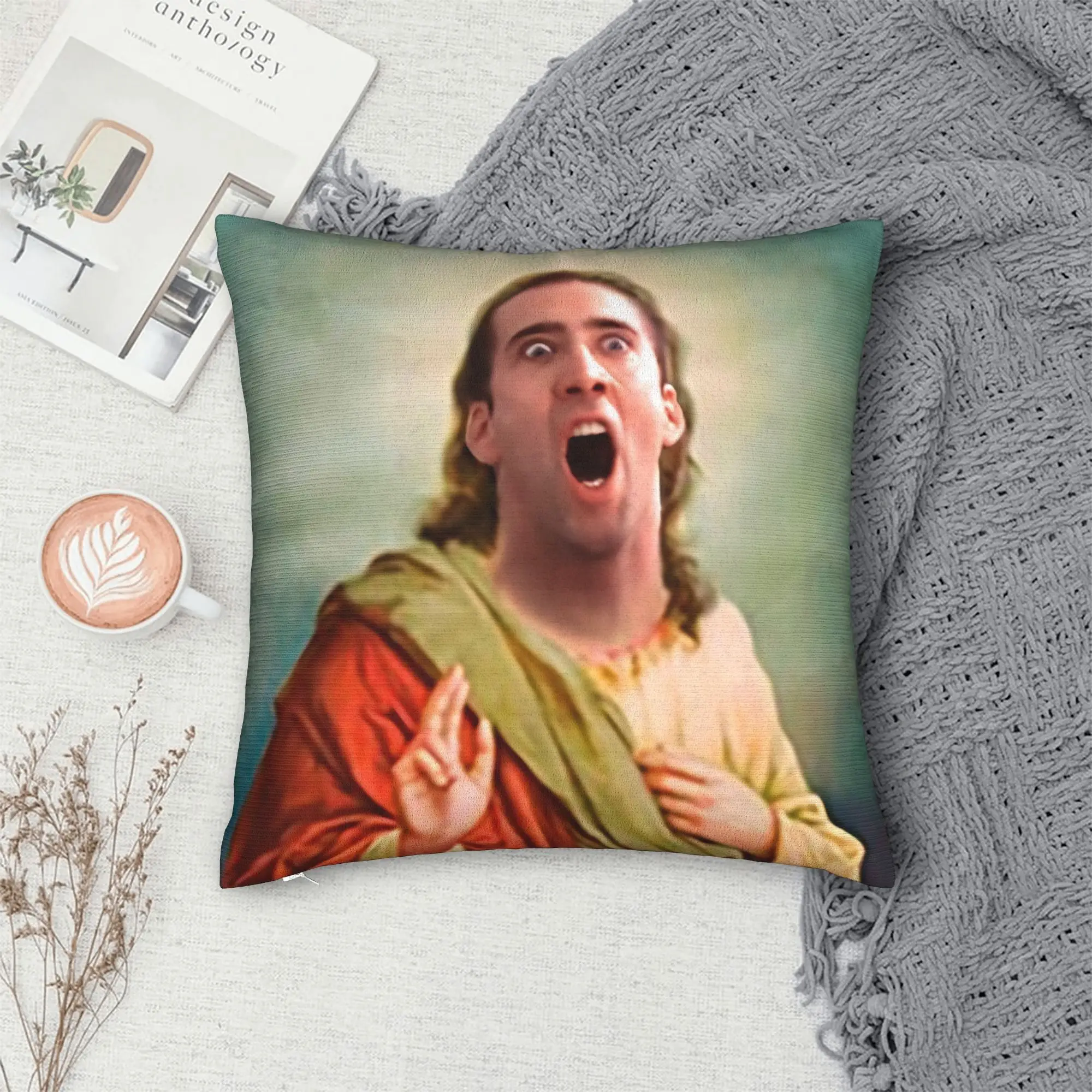 Saint Nicolas Cage The Glorious  Pillowcases  Vintage Pillow Case For Sofa Home Decor Soft Pillow Cover