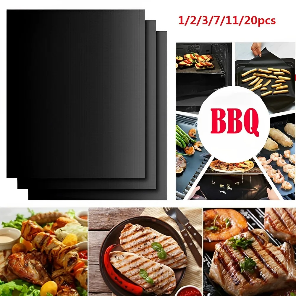 1/2pcs Non-stick Oven Liner Reusable Oil-proof BBQ Baking Cooking Mat Heat Resistance PTFE Pad Sheet