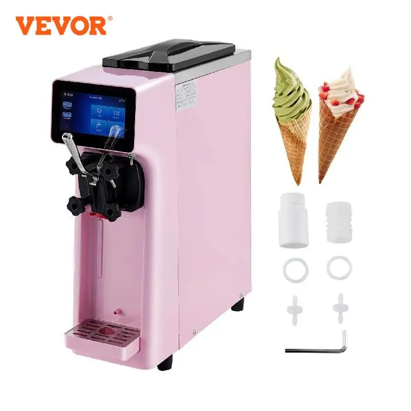 

VEVOR 10-20L/H Ice Cream Maker Commercial Single Flavor Countertop Gelato Sorbet Yogurt Home Freezing Equipment Vending Machine