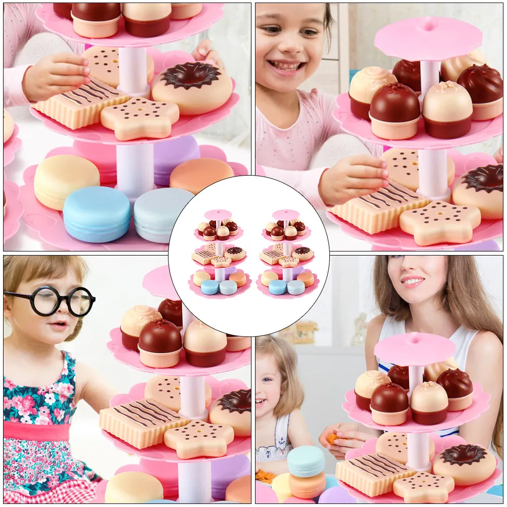 2sets-simulation-birthday-cake-plaything-colorful-kids-pretend-play-house-fun-interactive-cake-set-plastic-toys