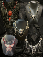 ZHUHE Face Doll Necklace Set New Gothic Style Jewelry Party Gift For Women And Men