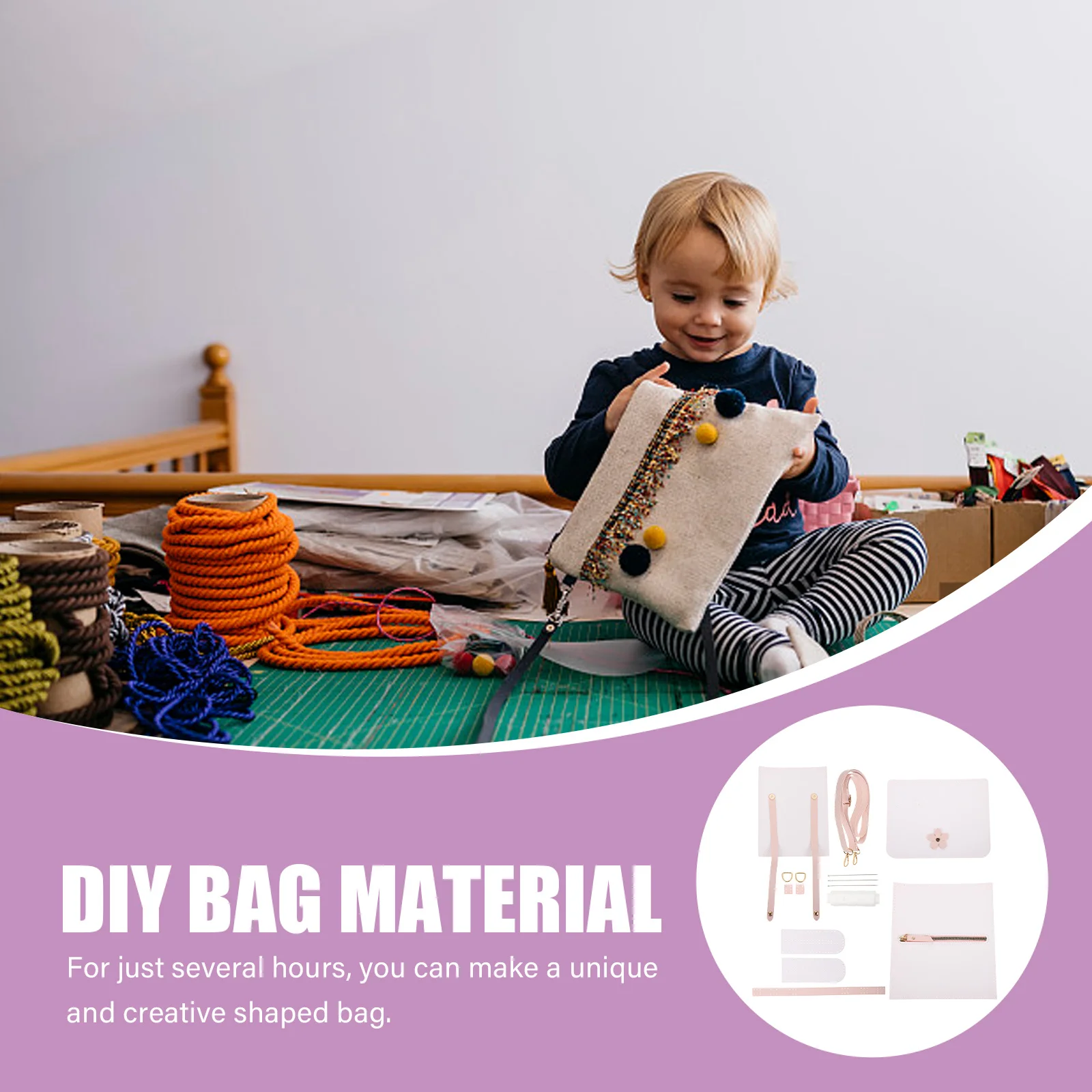 

DIY Handmade PU Shoulder Bag Making Kit Bag Material Exquisite Craftsmanship Long Term Use Gift for Female Friends