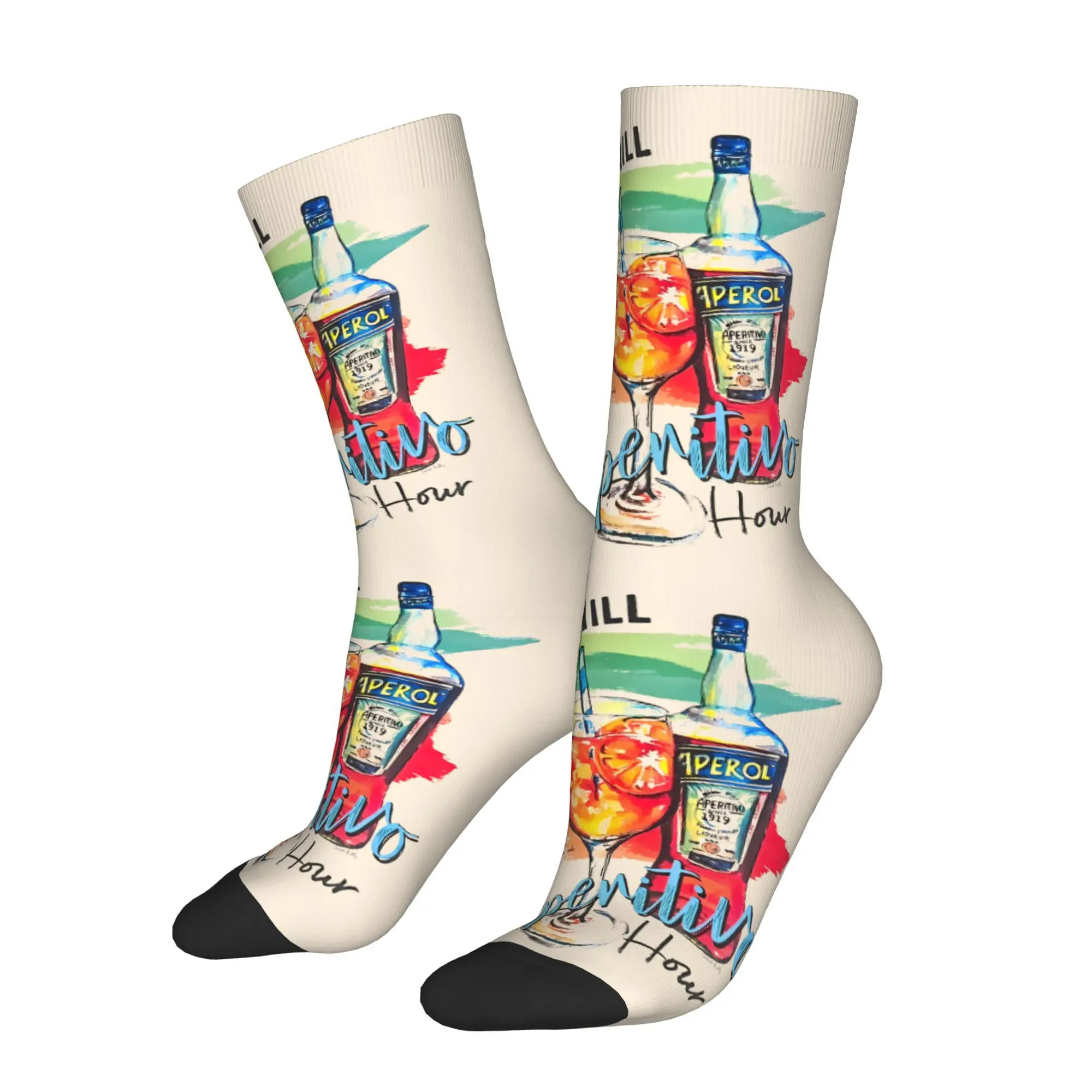 

Orange Sweet Wine Aperol Sock Printed Man Polyester Fashion
