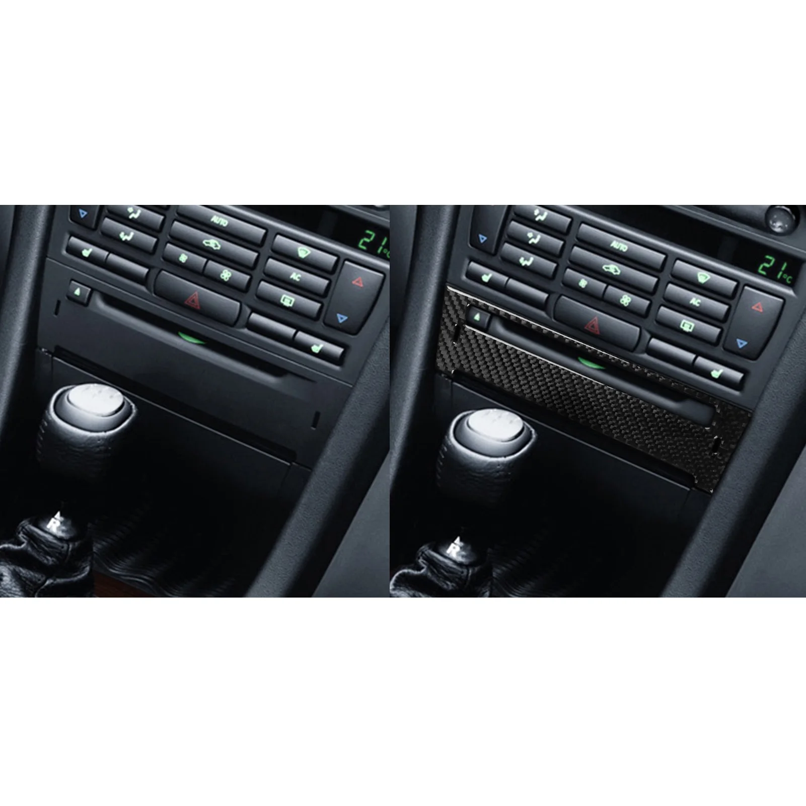 ل Saab 9-3 2003-2011 ألياف الكربون راديو مركزي CD لوحة التحكم غطاء الزخرفية اكسسوارات السيارات الداخلية لاصقة تزيين
