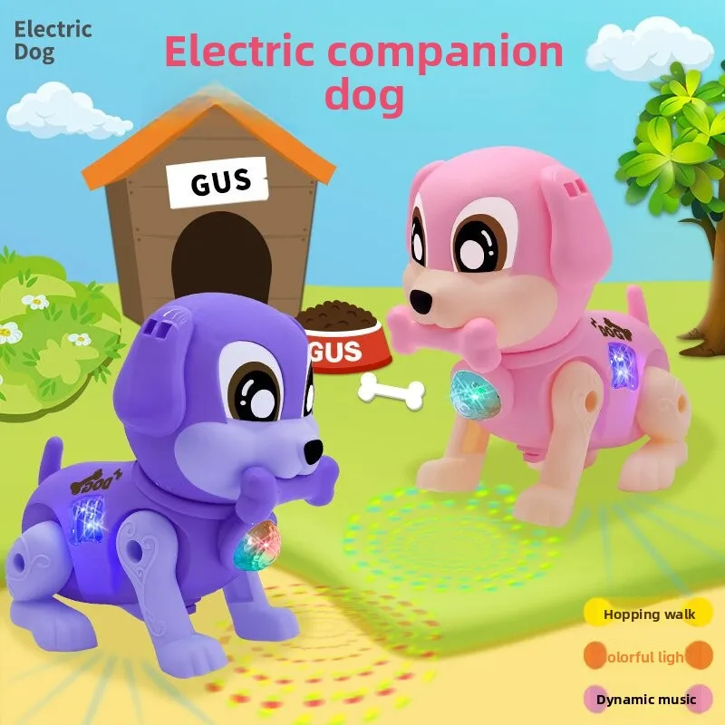 Электрический поводок, игрушка для собаки, светящийся музыкальный ползающий прыгающий собака, уличный поставщик, поводок для животных