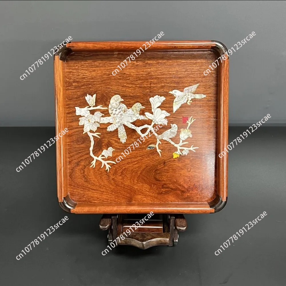 Rosewood dried bubble tray divided into tea tray Square shell tray Size: 20.5 * 20.5 * 3cm