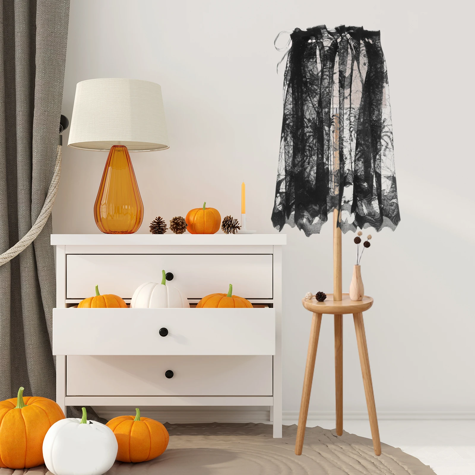 

5pcs Halloween Lamp Shades Decor Lace Light Cover Vintage Spiderweb Design for Party Home Living Room Outdoor