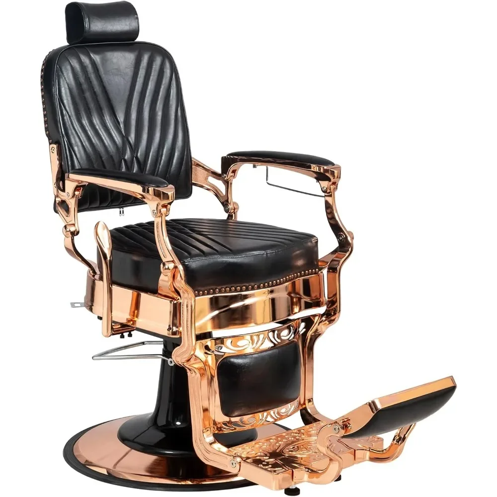 Barber Chair Hydraulic with Headrest, Professional Salon Beauty Spa Shampoo Equipment, Salon Chair