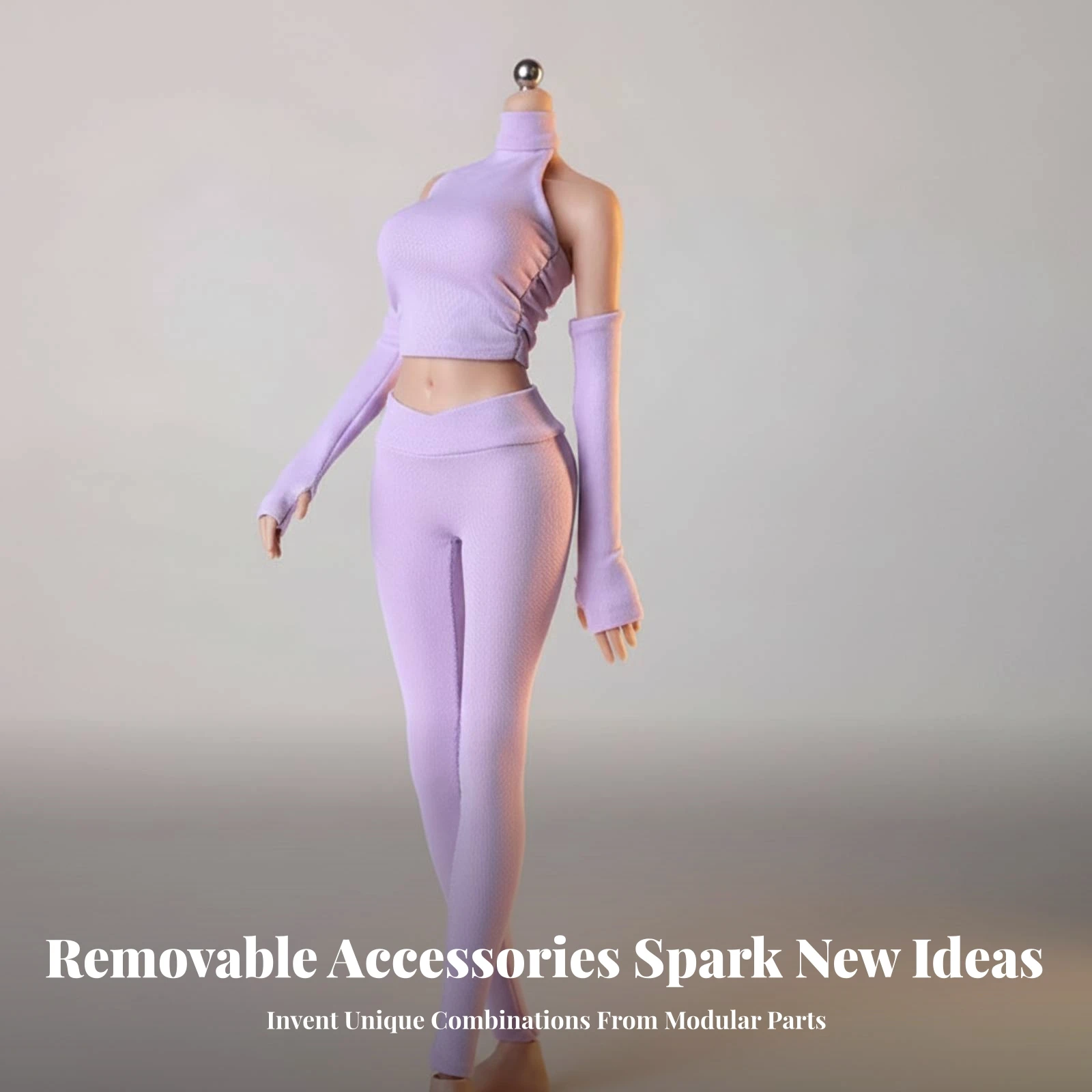 Doll Pants Set Textured Doll Yoga Outfit Reusable Halter Crop Top Easy to Put on and Remove Toy Clothing