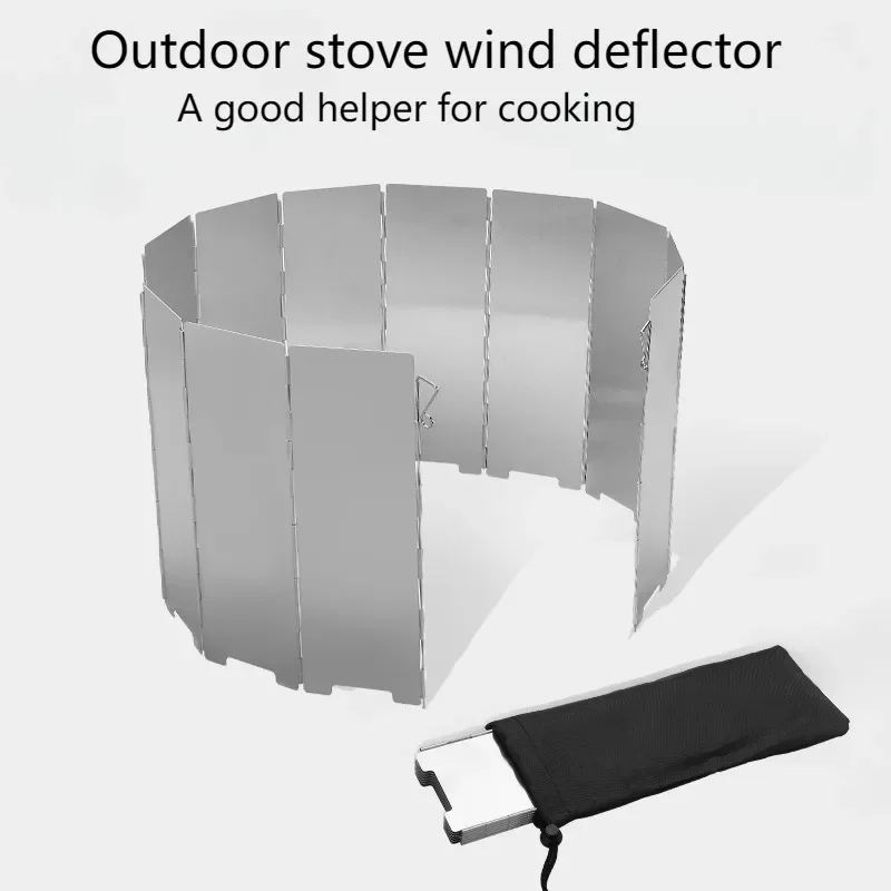 Ultralight Outdoor 8/10/12Plates Foldable Wind Shield Camping Stoves Windshield Foldable Gas Cookers Wind Deflectors Stove