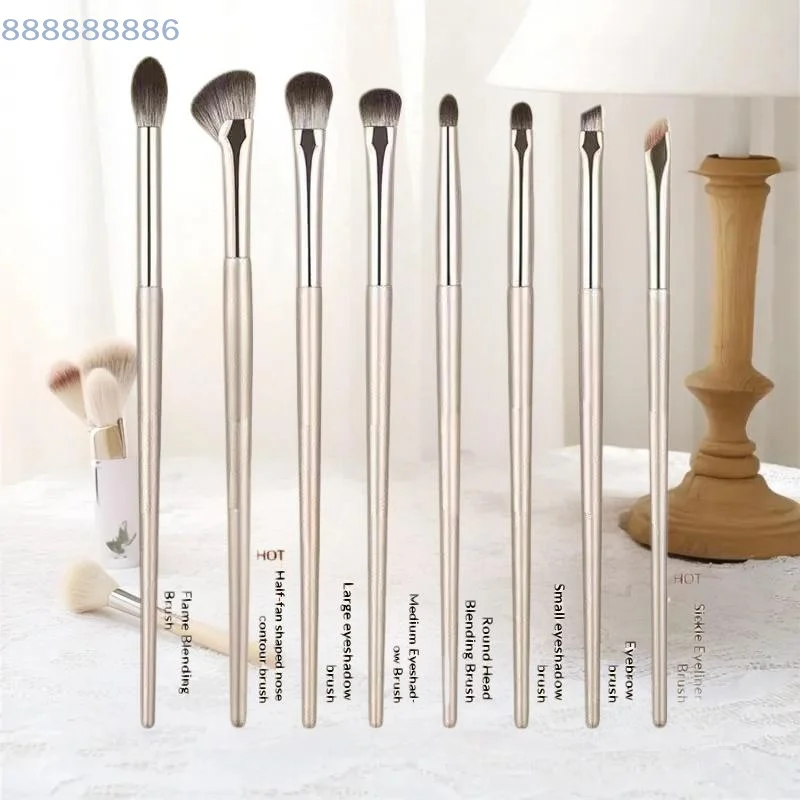 مجموعة فرش مكياج للعيون مكونة من 8 قطع، فرشاة ظل العيون التفصيلية، فرشاة مكياج فائقة النعومة لظلال العيون والكحل