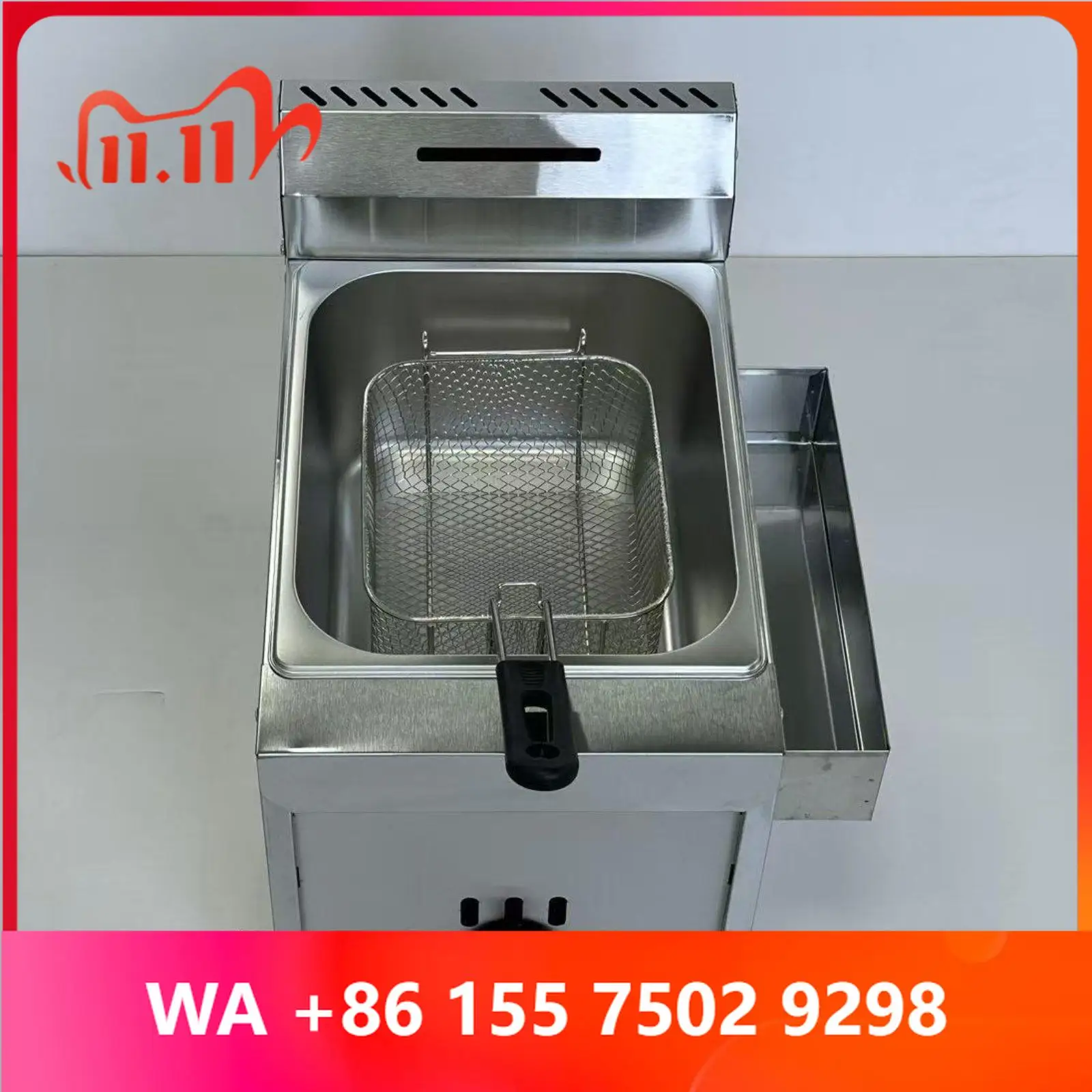 6L Commercial Deep Fryer, Sturdy & Easy Maintenance Deep Fryer Machine with Removable Basket for Restaurant Fried Food