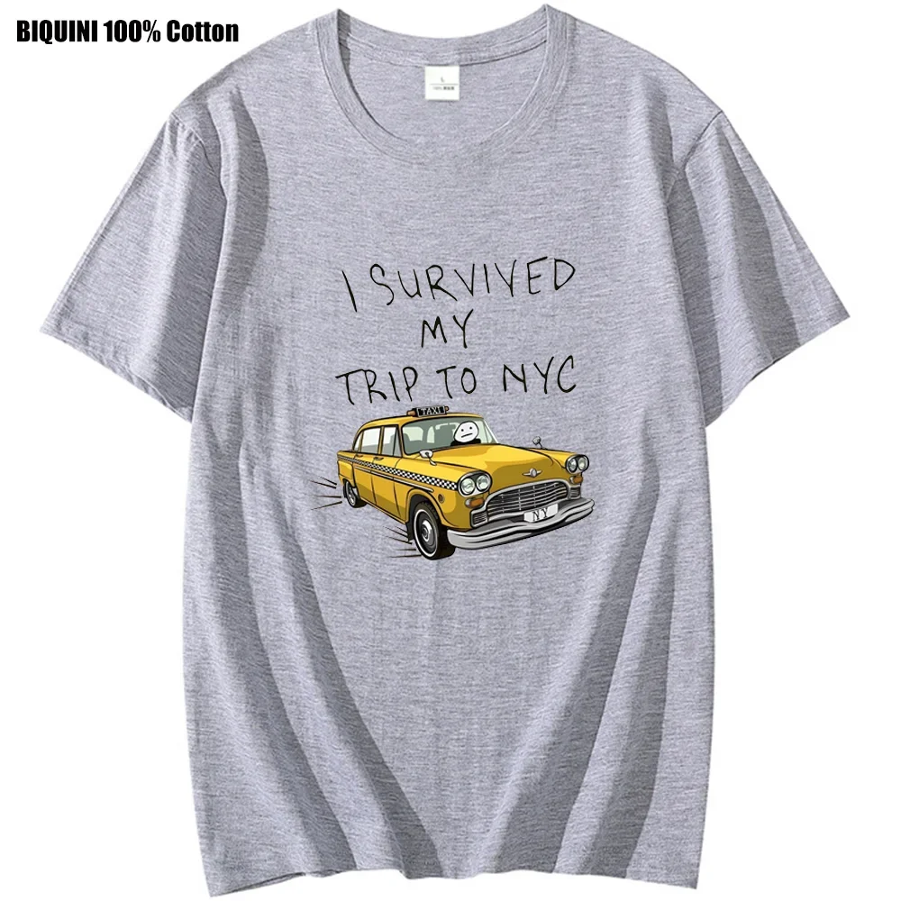 Camisetas del mismo estilo de Tom Holland, camisetas con estampado I Survived My Trip To NYC, ropa informal 100% de algodón, camiseta de moda Unisex