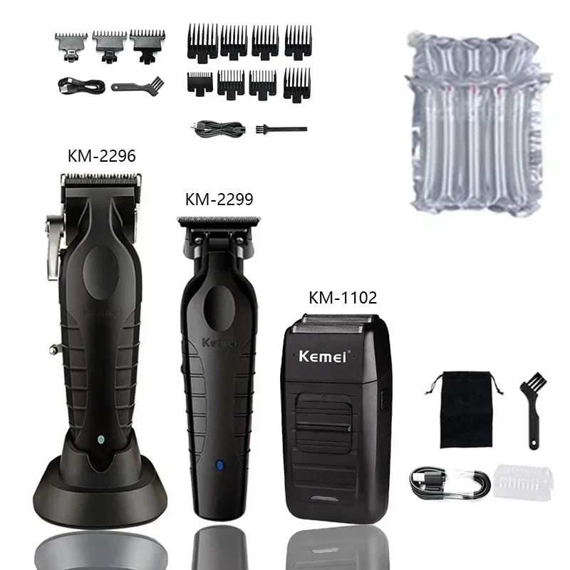Kemei KM-2296 KM-2299 KM-1102 Professionelles Haarschneidemaschinen-Set Elektrorasierer Männliche Haarschneidemaschine Herren-Trimmermaschine