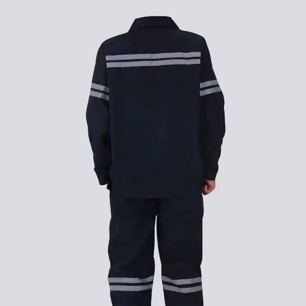 Work Jacket Pants Set Reflective Strip Work Uniform High Visibility Workwear Set with Reflective Strip for Miner for Working