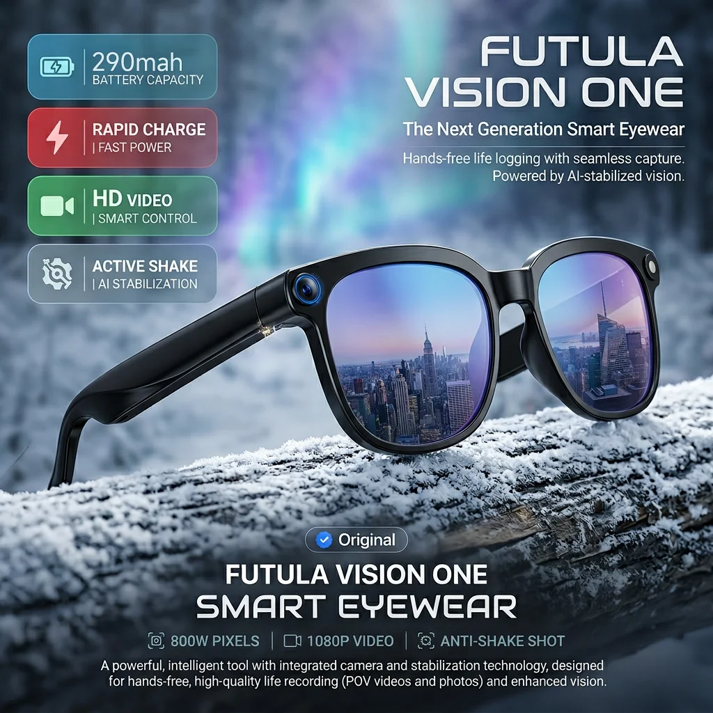 

Smart Audio Glasses With 1080P HD Camera 8MP Video AI Voice Control Bluetooth 5.4 Wireless Sunglasses ENC Dual Mic For Driving