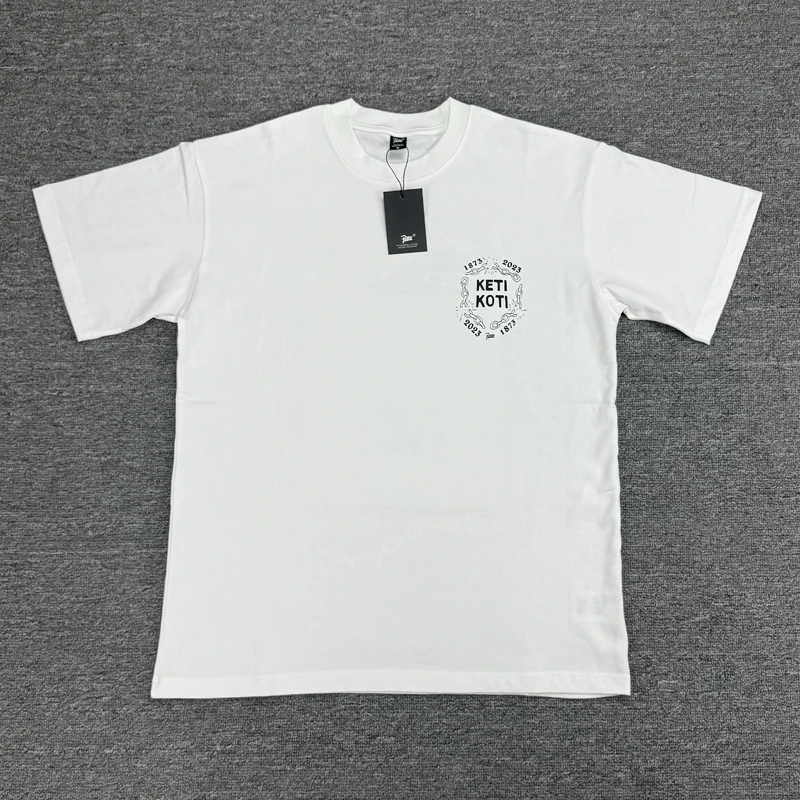High Street Loose Casual PATTA T-shirt 2026 New High Quality Creative Iron Chain Print Patta Short Sleeve Men's Clothing
