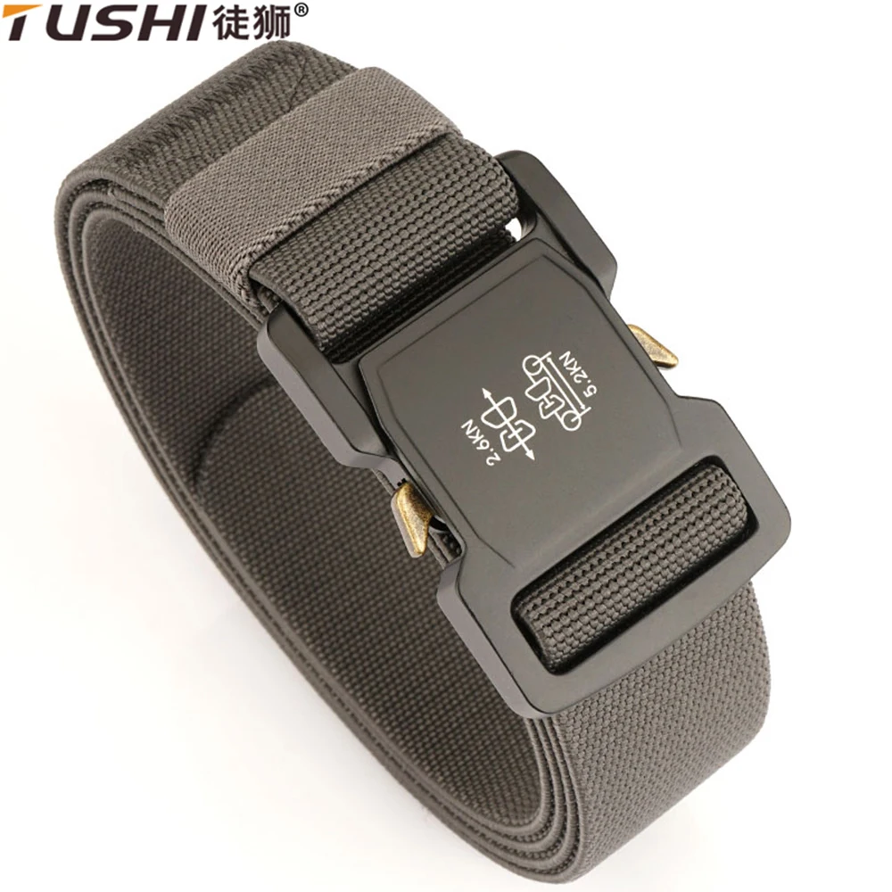 

TUSHI New Men's Belt Army Outdoor Elastic Multi Function Tactical Belt Corps Canvas For Nylon military Belt Women Trousers Belt