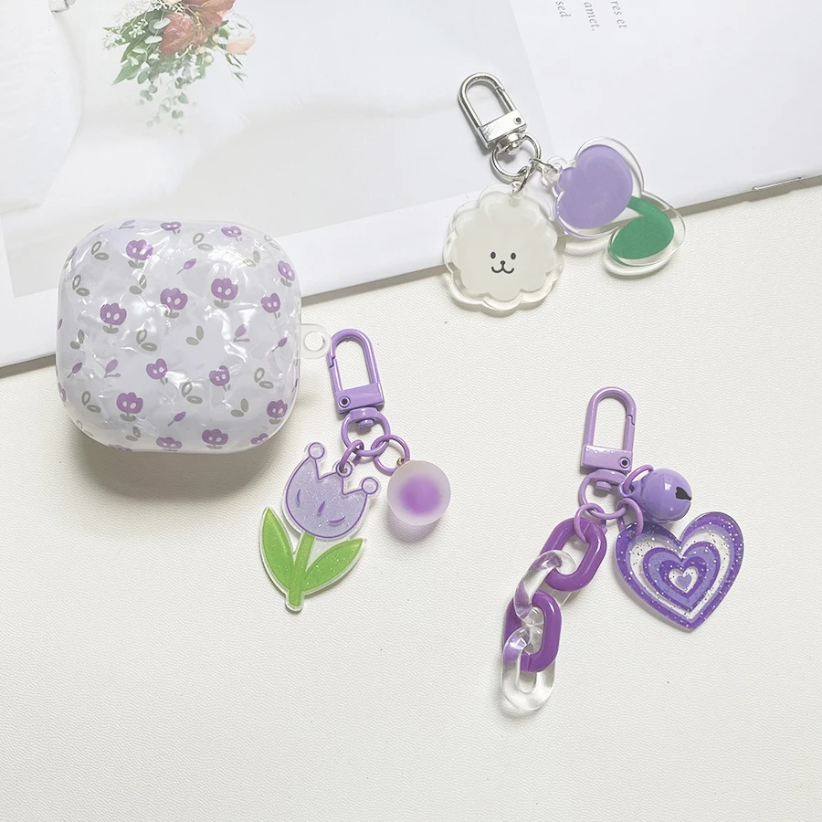 cute flower Earphone case For Samsung Galaxy buds 2 / buds live / buds PRO case luxury silicon hearphone cover with Pendant Case