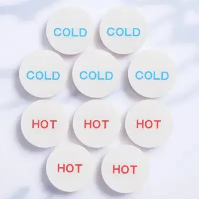 10pcs Hot Cold Water Signs Acrylic Faucet Indicator Labels For Bathroom Hotel Use Easy-Install Adhesive Stickers Durable Clear