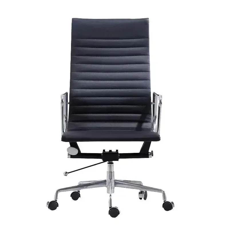 

Ribbed Office Chair Meeting Chairs Mid Back Top Black Grain Leather Chair Relaxing Chairs Free Shipping Ergonomics Office Chair