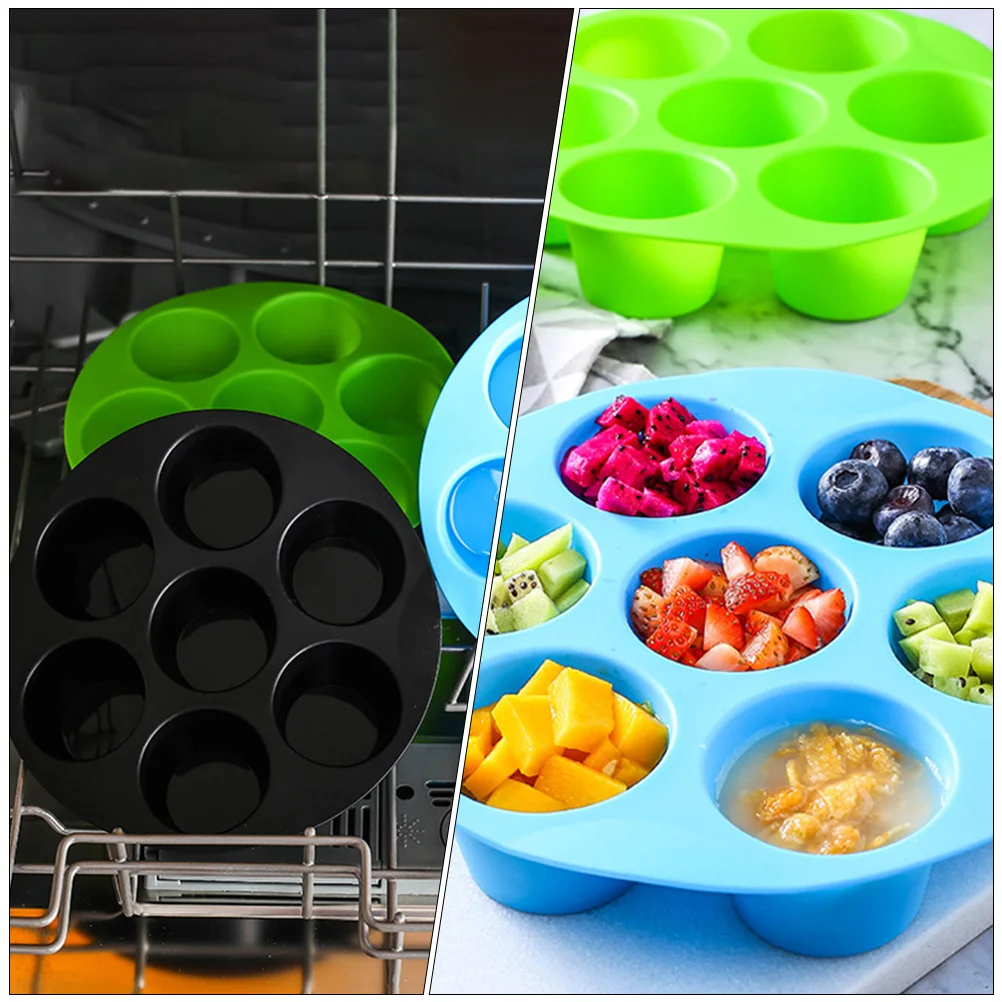 

2Pcs Silicone Cake Grade Flexible Baking Molds 7Holes DIY Dessert Maker Easy Clean Home Professional Use