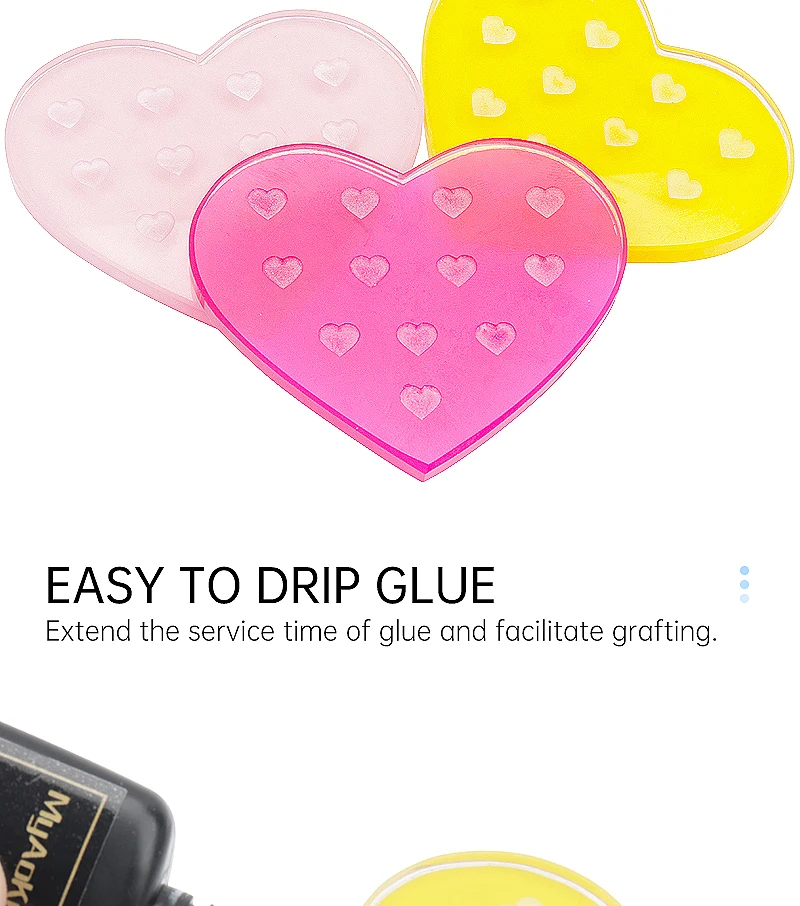 1 stücke Herz Glas Dichtung Falsche Wimpern Ständer Kleber Halter Pad Wimpern Verlängerung Kleber Palette Paste Kleber Pad Make-Up-Tool – Detail 6