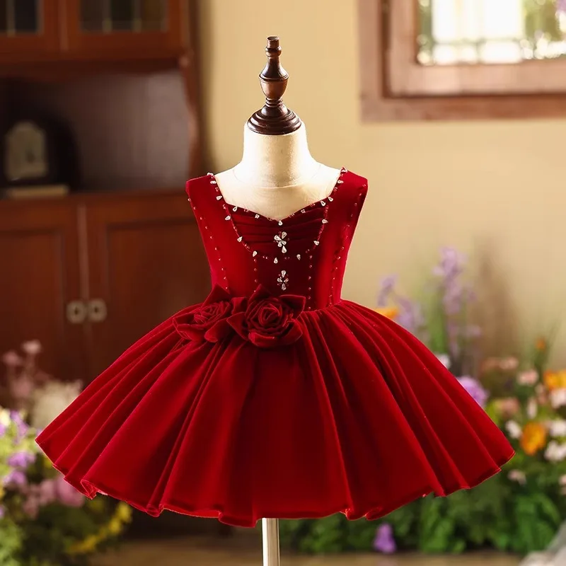 

Girls High End Host Piano Performance Princess Ball Gown Children Fashion Birthday Party Dress y1641
