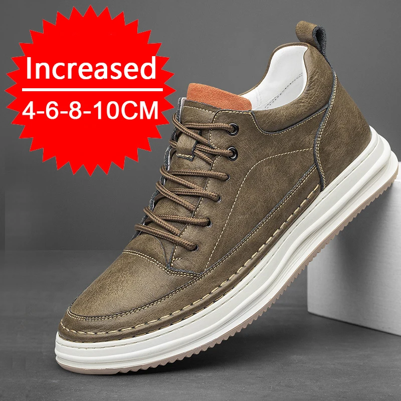 COZOK Elevator Shoes For Fashion Men 4/6/8CM Increasing Invisible Inner Height Outdoor Running Casual Sports Shoes Size 37-44