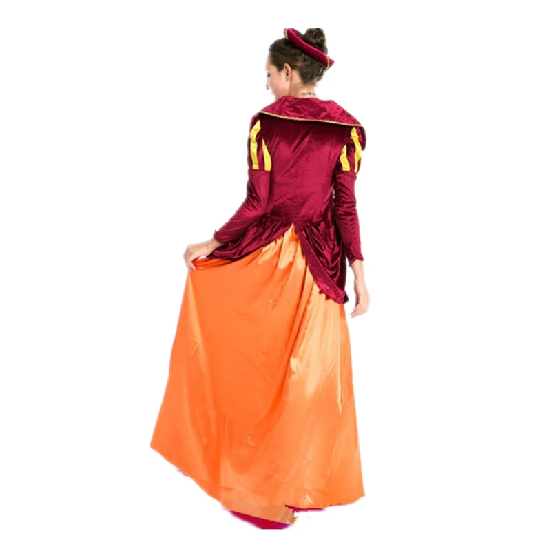 Long Sleeve Royally Costume Fantasy Halloween Costume For Women