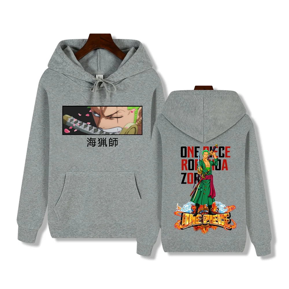 One Piece Super Cool Roronoa Zoro Print Autumn/Winter Comfort Thickened men's high quality casual warm street hoodie