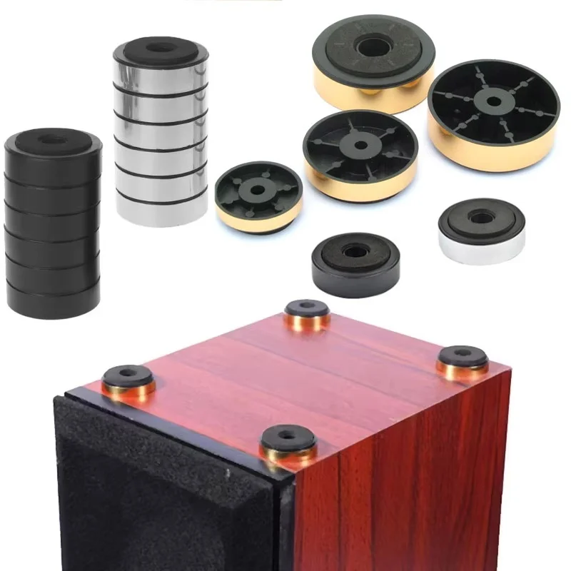 4pcs 40x10mm Audio Isolation Stand Base Feet Solid Aluminum Active Speaker Subwoofer Shockproof Pad For Turntable CD Player DAC