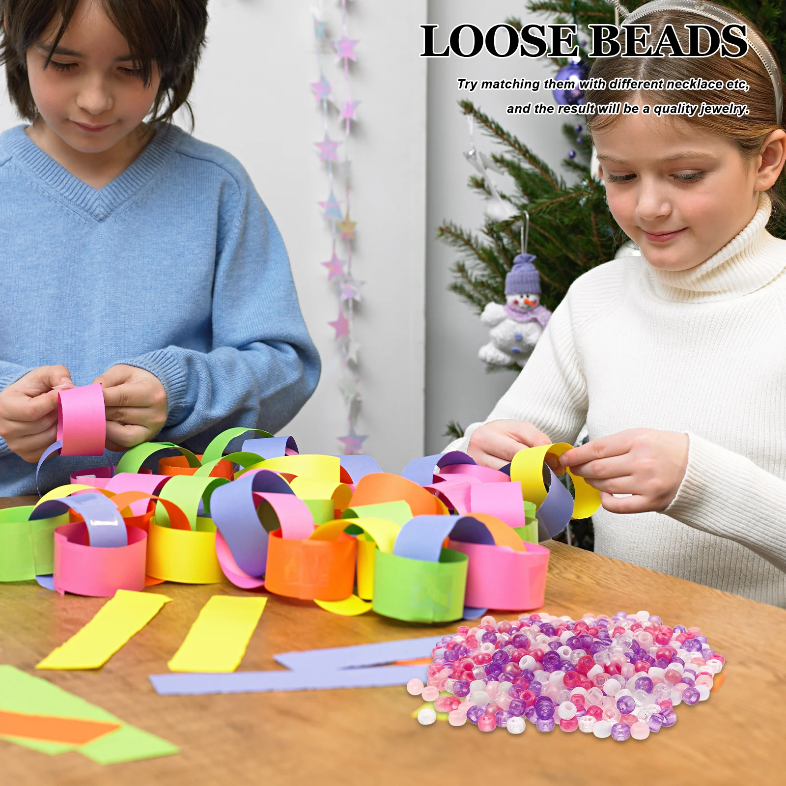 

1 Bag Colored Beads Large Hole Spacer Beads DIY Necklace Bracelet Craft Reusable Plastic Jewelry Crafting Accessories