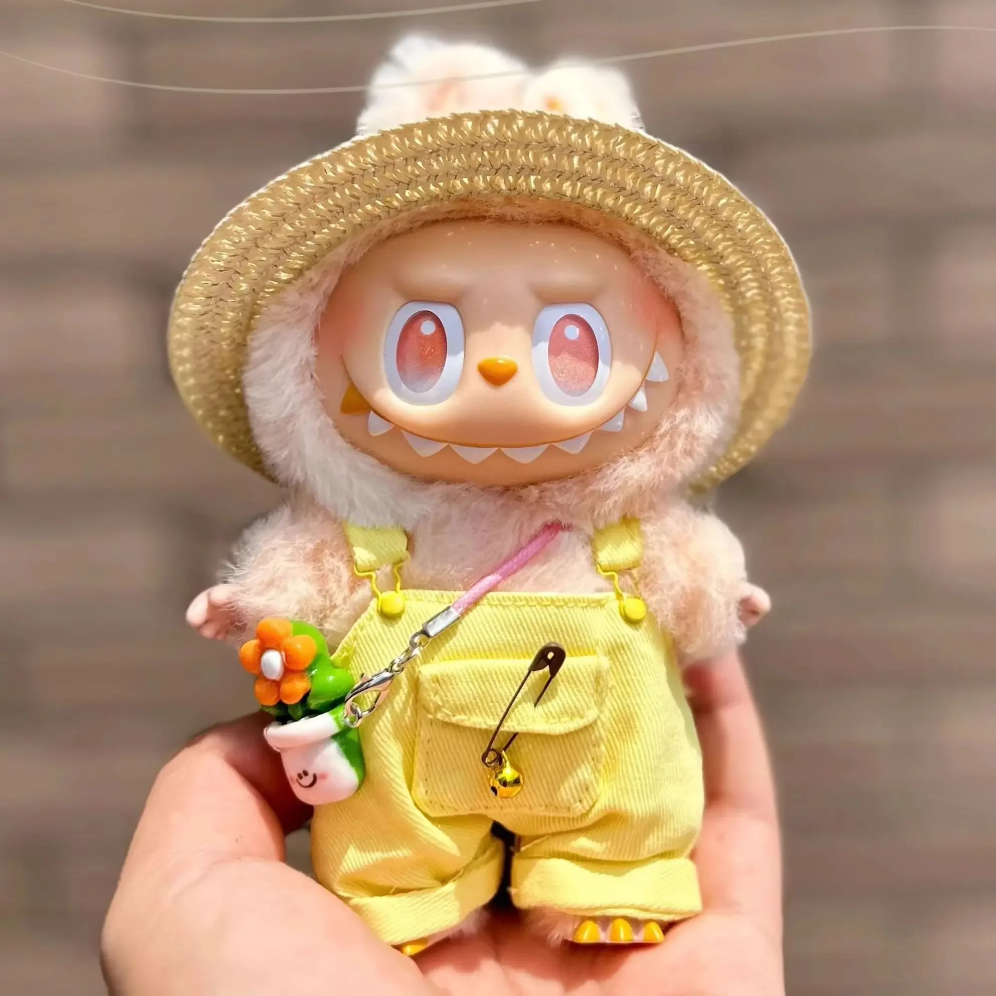 

Яркое платье Ropa Labubu, одежда для куклы, аксессуары для 15/17 см, Labubu V2 V1, плюшевая кукольная одежда, комбинезон с карманами