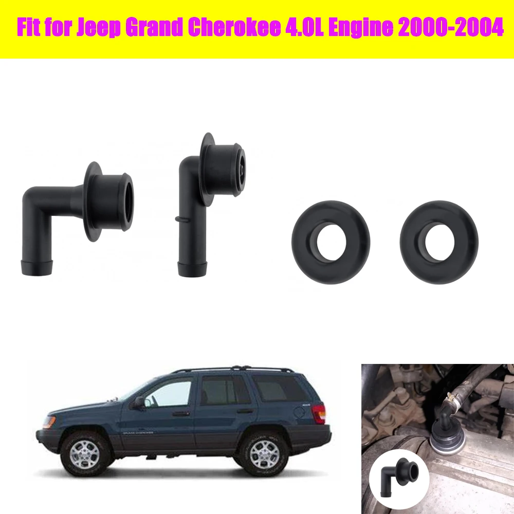 

2 pcs 53013360AA Exhaust Valve Elbows Fit for Jeep Grand Cherokee 4.0L Engine 2000 2001 2002 2003 2004 Ventilation Valve Kit