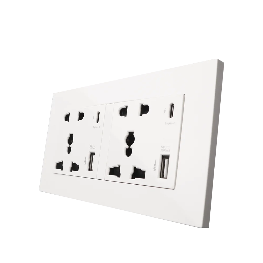 Depoguye-enchufe de pared Universal de 10 pines, adaptador para enchufe USB tipo c de 18W, carga rápida, Blanco/dorado/gris/Negro, AC110V -250V